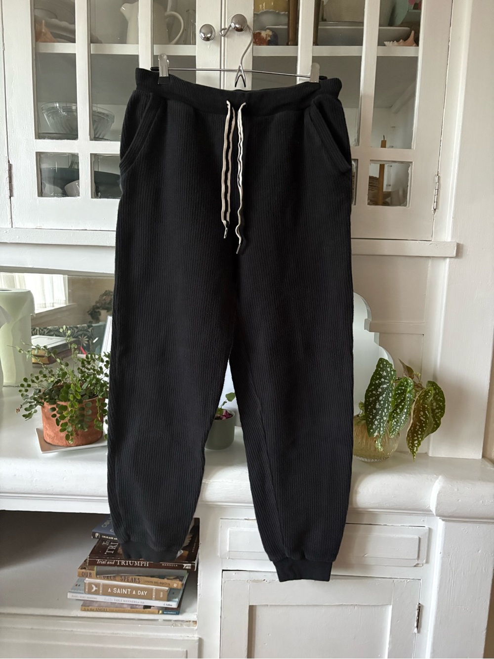 aerie Black Corded Jogger Pants